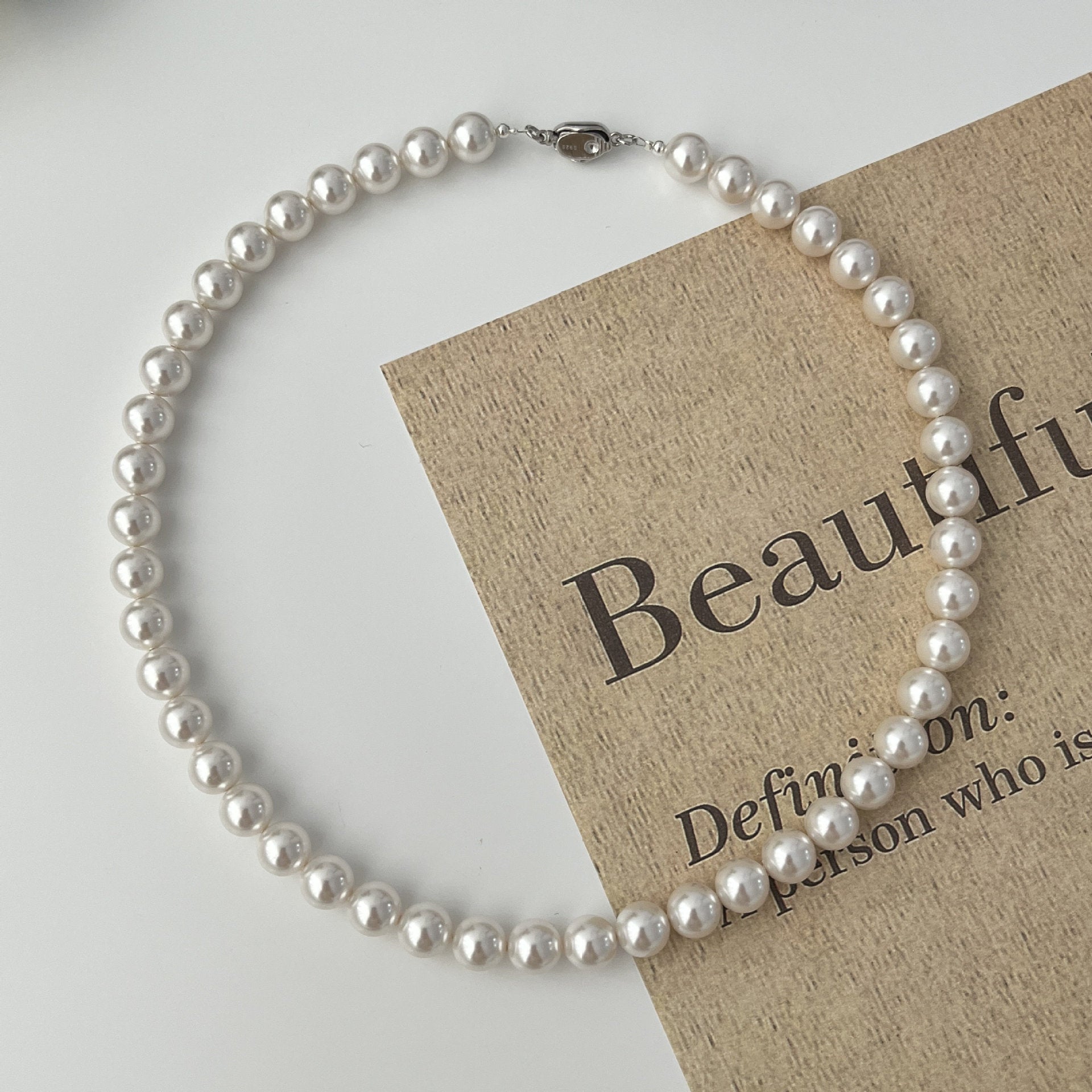 925 sterling silver pearl necklace