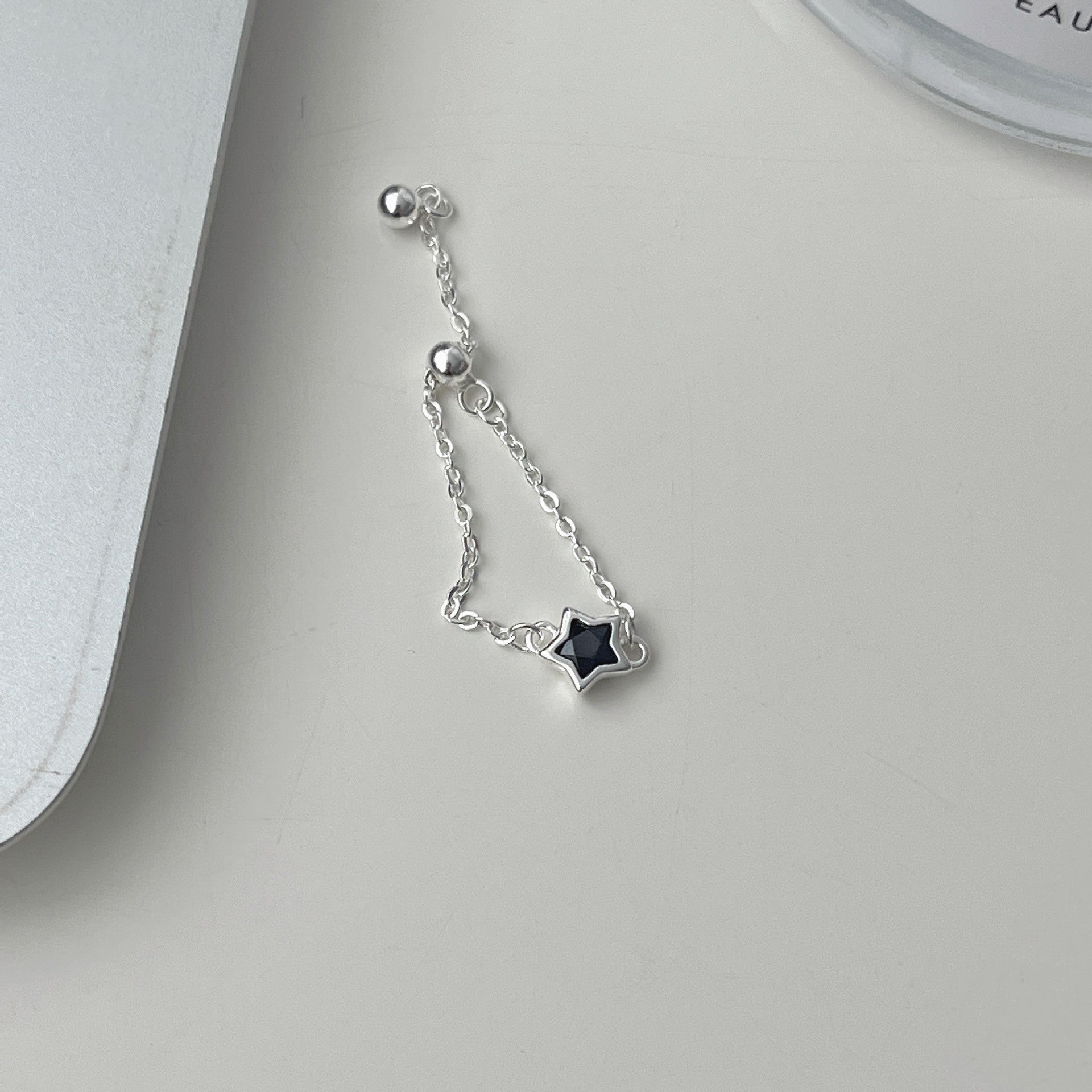 925 sterling silver adjustable chain ring - silvery