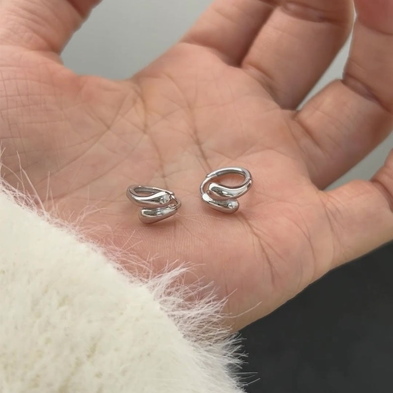 925 sterling silver ear buckle - silvery