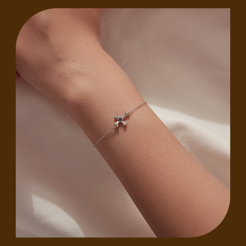 S925 Silver Halloween Cross Bracelet