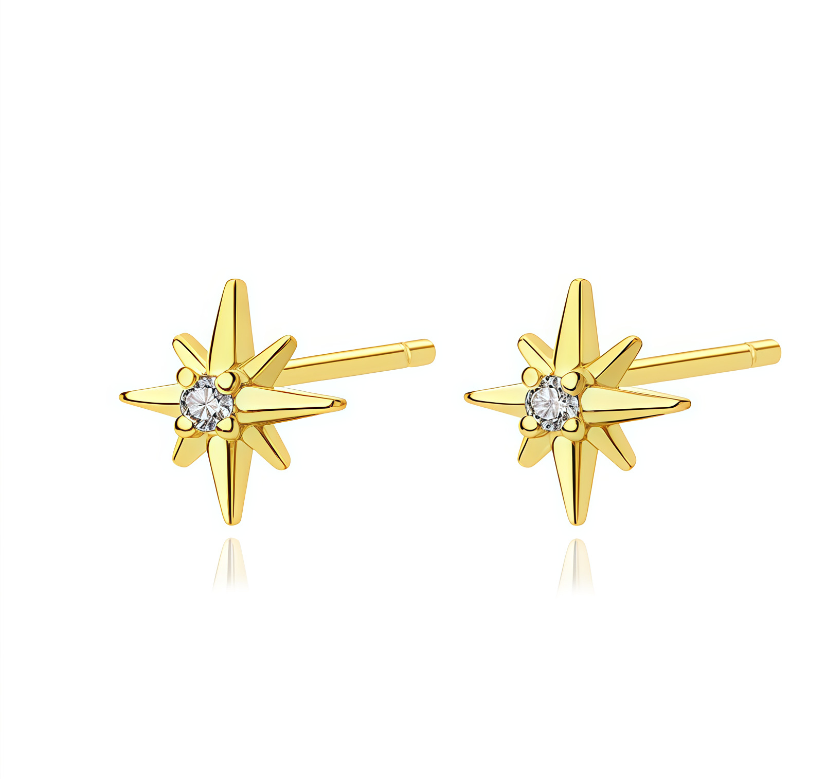 S925 Sterling Silver Starburst Micro-Pave Stud Earrings