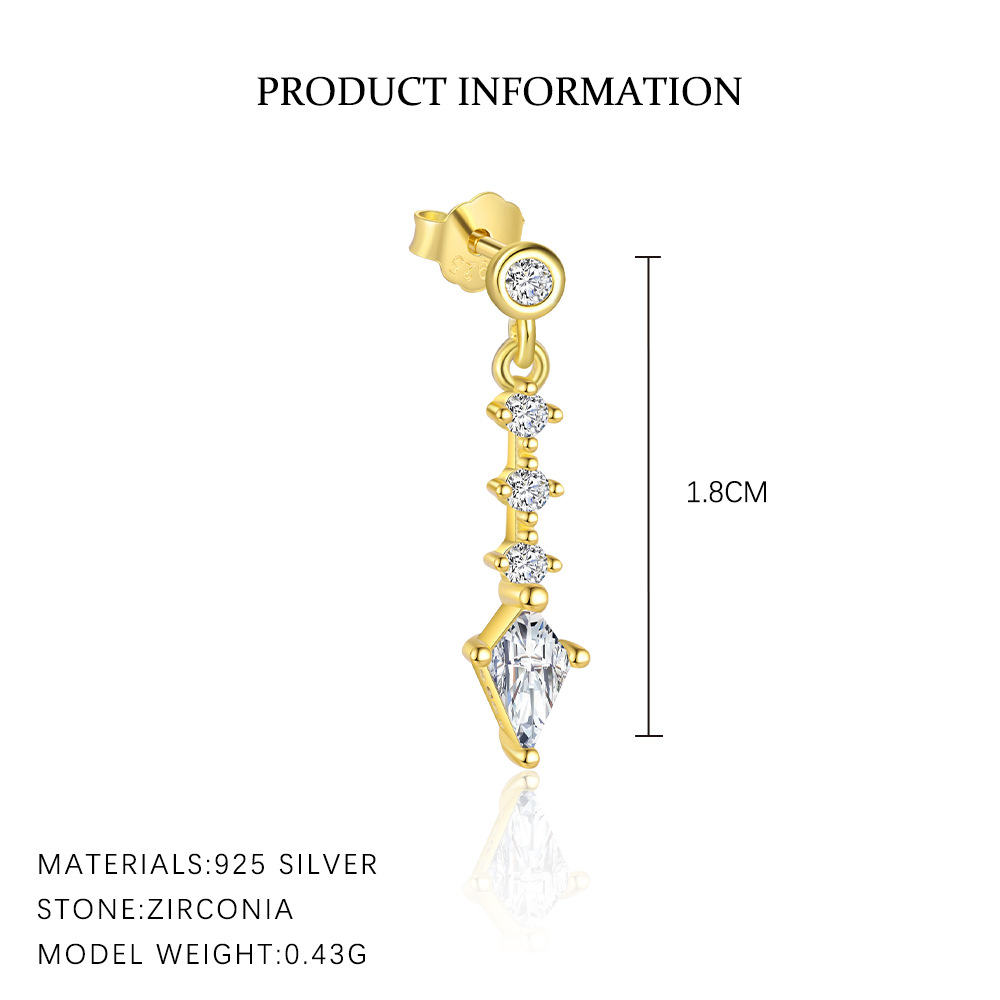 S925 Sterling Silver Tassel and Zircon Stud Earrings