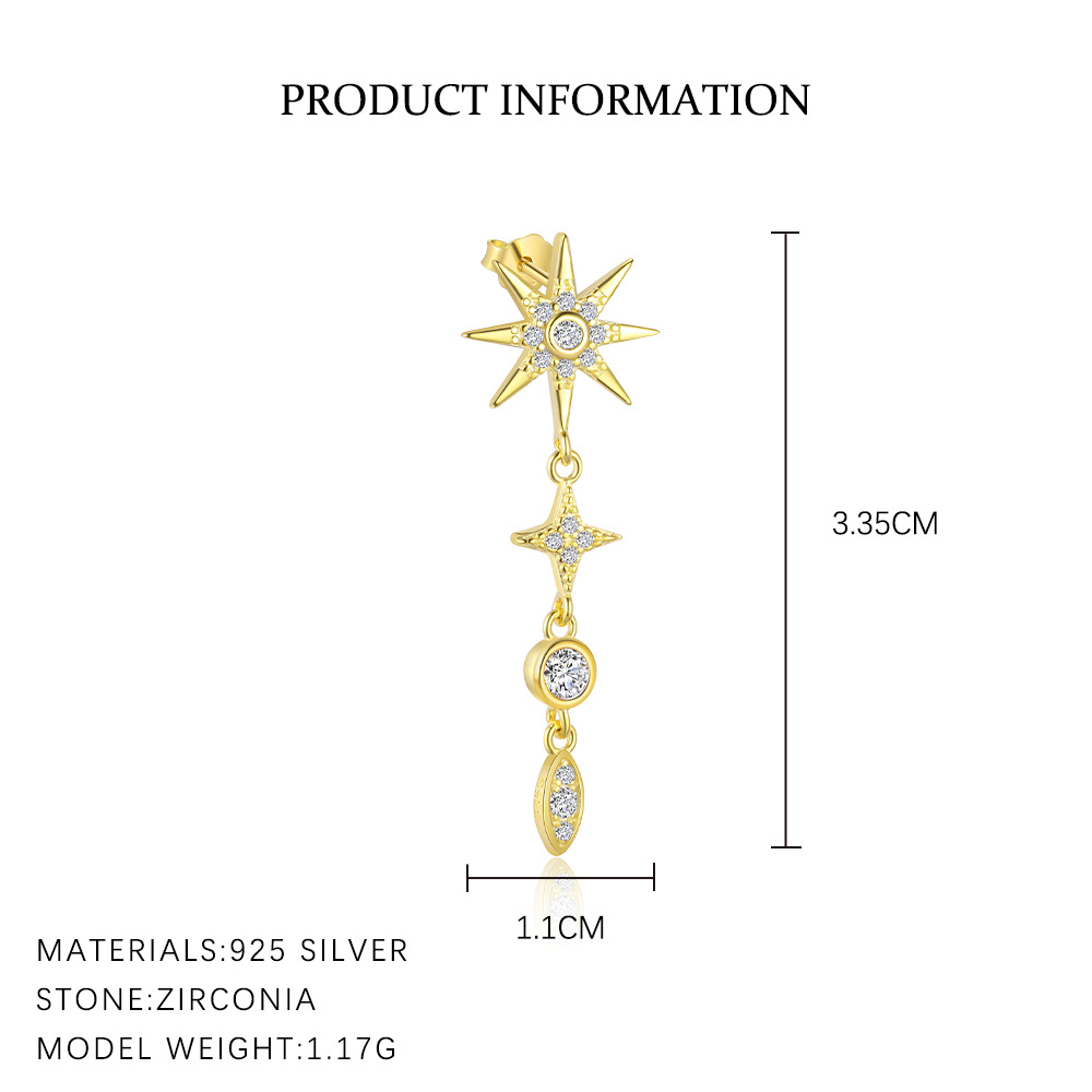 S925 Sterling Silver Ear Stud and Earring Set