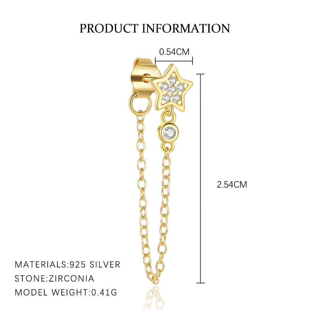S925 sterling silver stud earrings with cubic zirconia