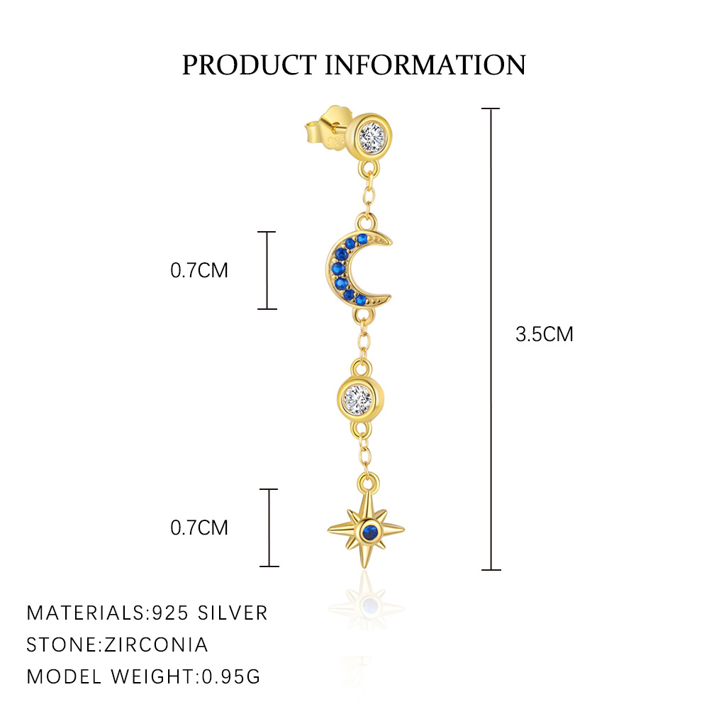 S925 sterling silver stud earrings with cubic zirconia