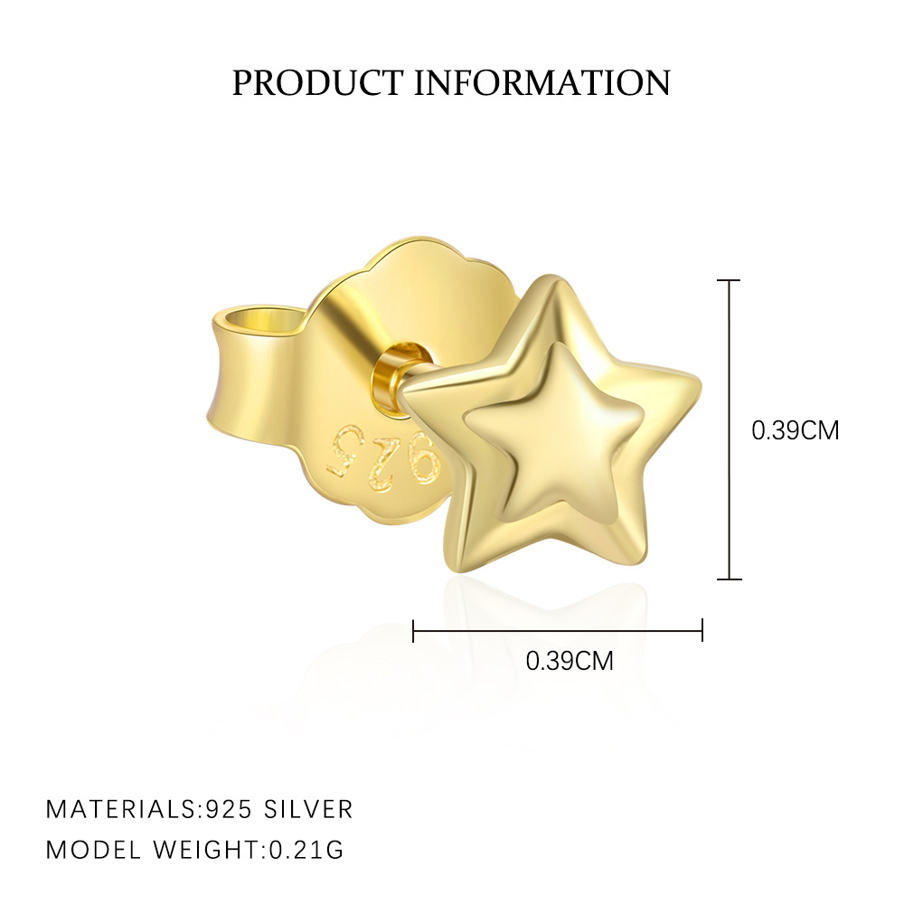 S925 Sterling Silver Zircon Stud Earrings