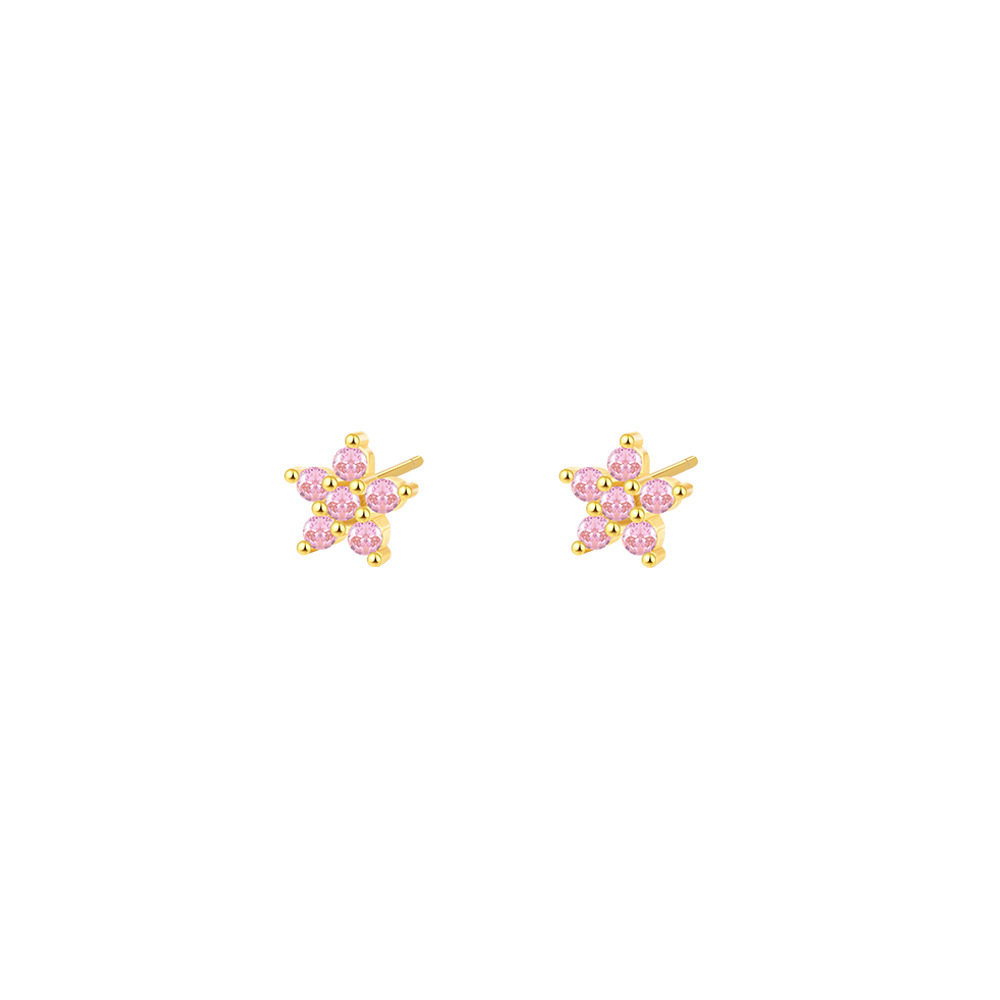 S925 Sterling Silver Colorful Zircon Stud Earrings