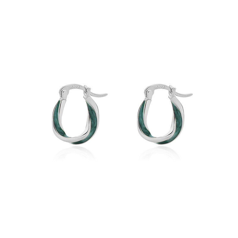 925 Sterling Silver Irregular Enamel-Drip Earrings
