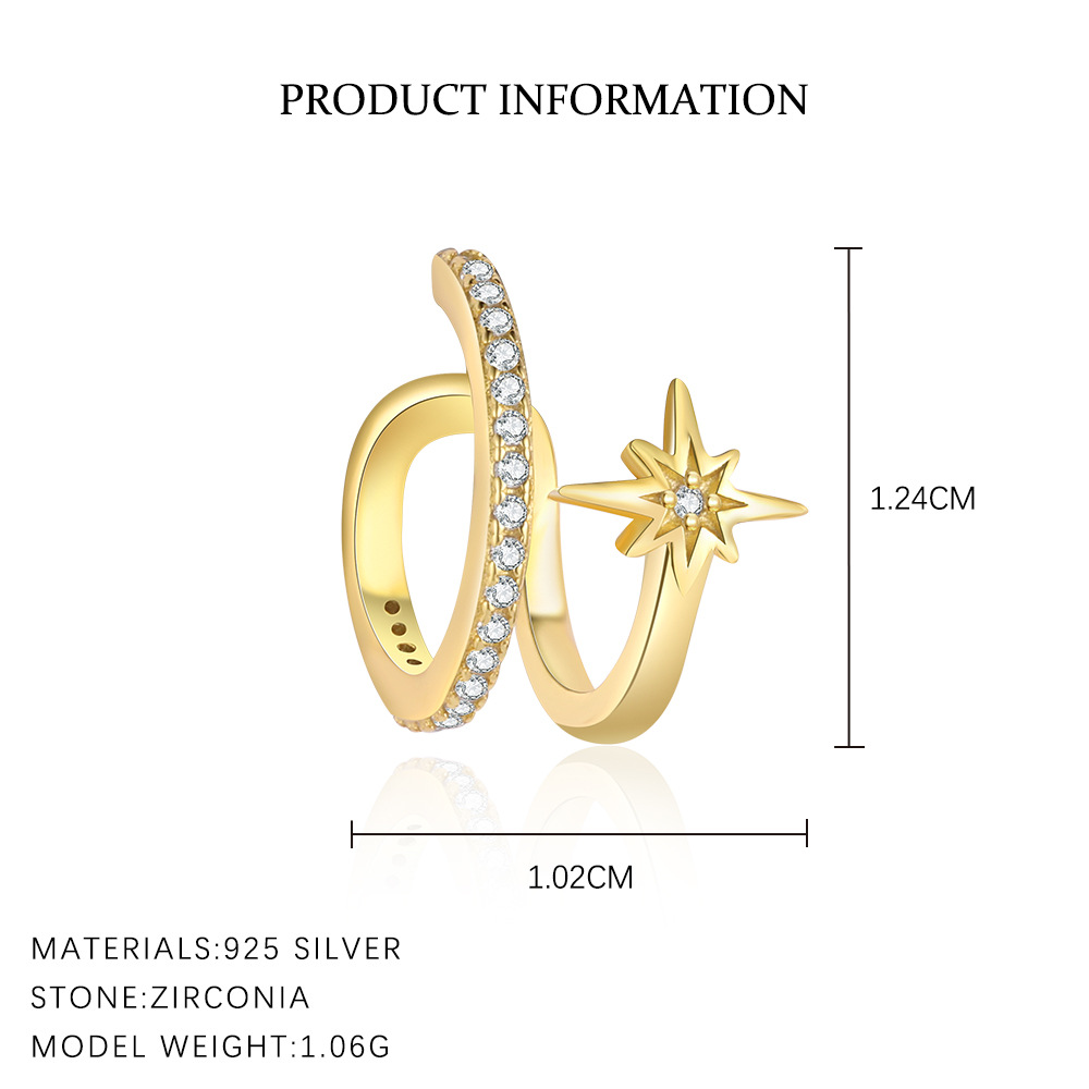 S925 sterling silver stud earrings with cubic zirconia