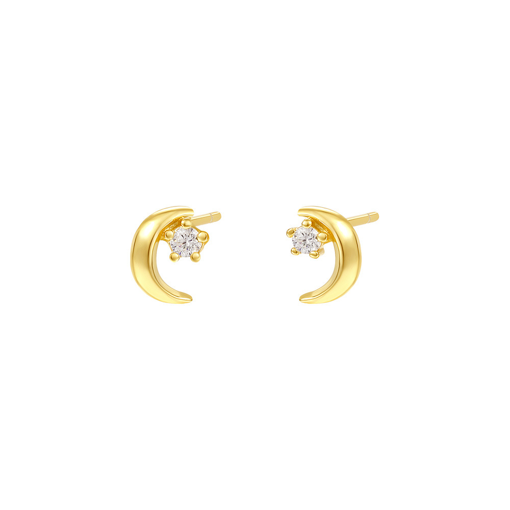 S925 Sterling Silver Star Stud Earrings with Zirconia