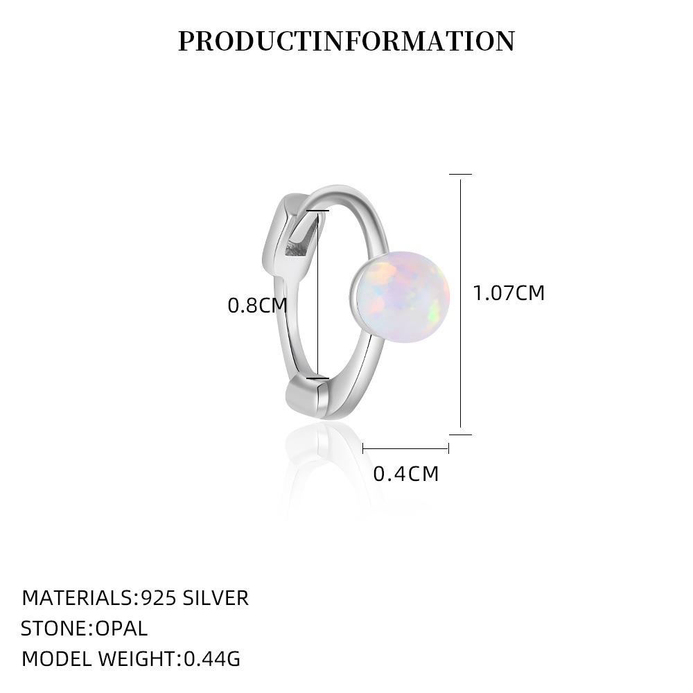 S925 Sterling Silver Opal and Zircon Earrings