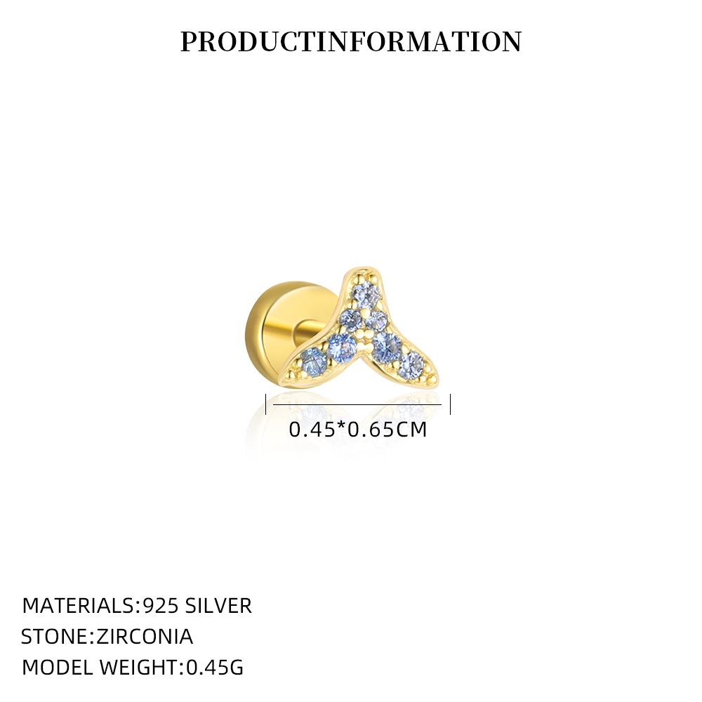 S925 Sterling Silver Zircon Stud Earrings