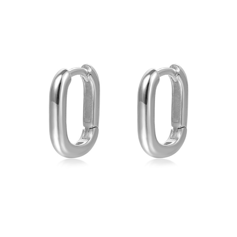 925 Silver Geometric U-Shaped Earrings