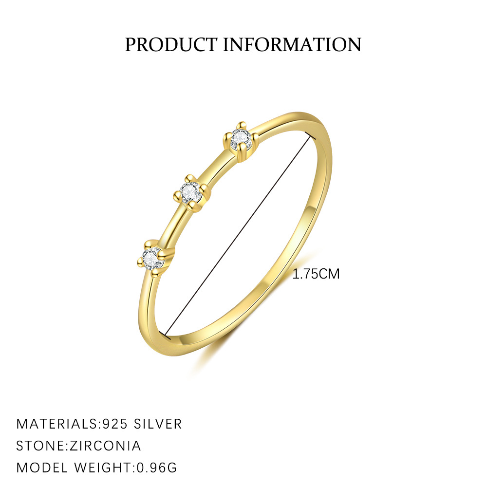 S925 Sterling Silver Ring with Colorful Cubic Zirconia