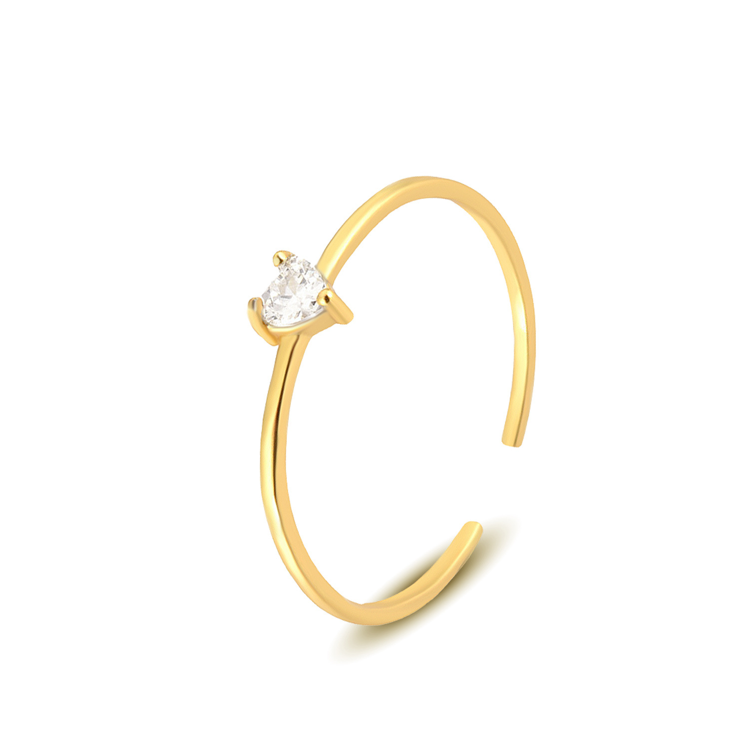 S925 Sterling Silver Heart-Shaped Colorful Zircon Ring