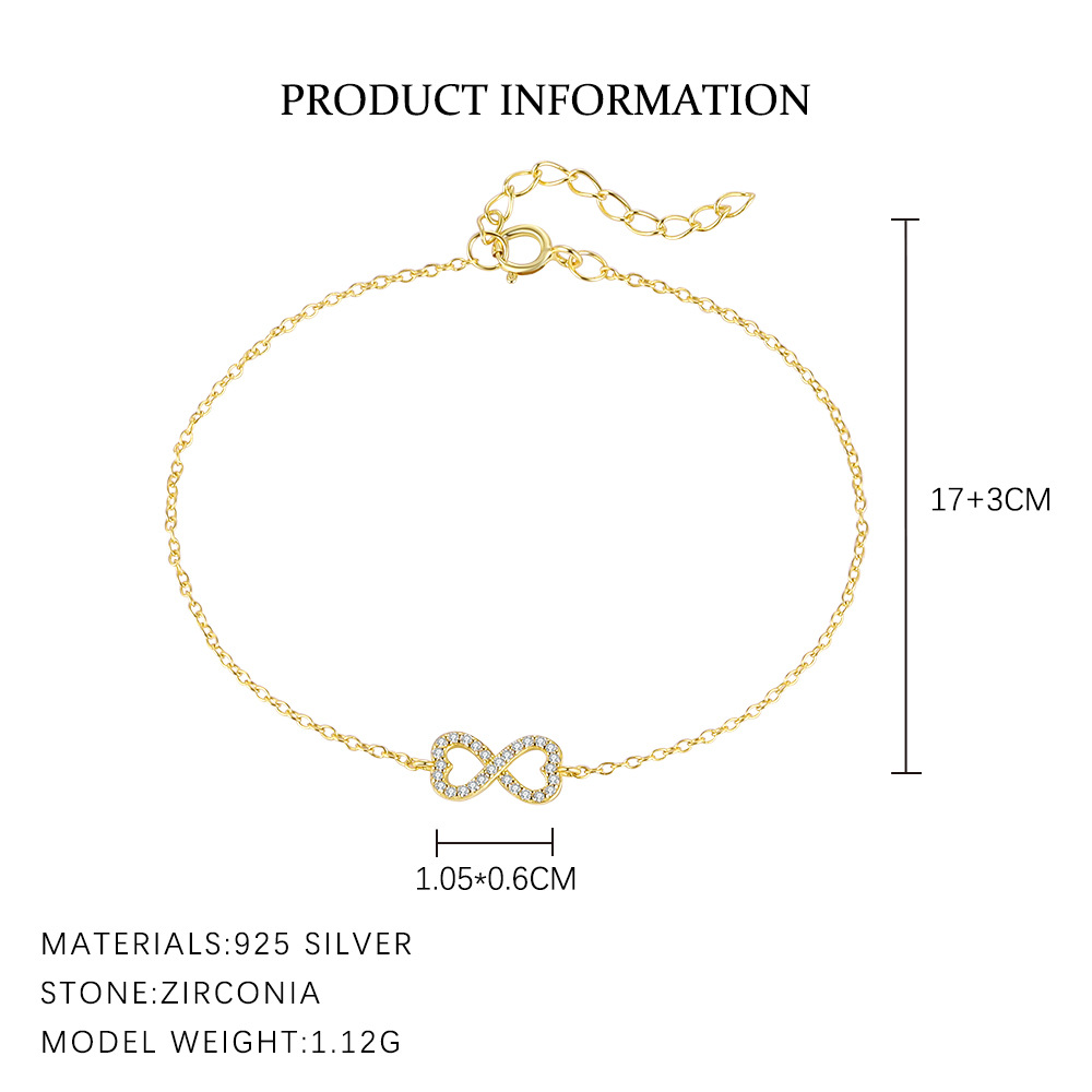 S925 Sterling Silver Bracelet with Zirconia