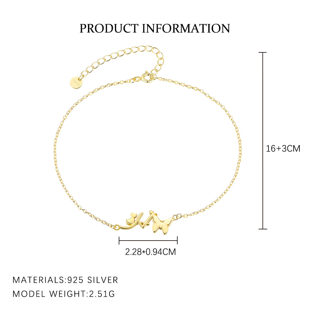 S925 Sterling Silver 26-Letter Bracelet