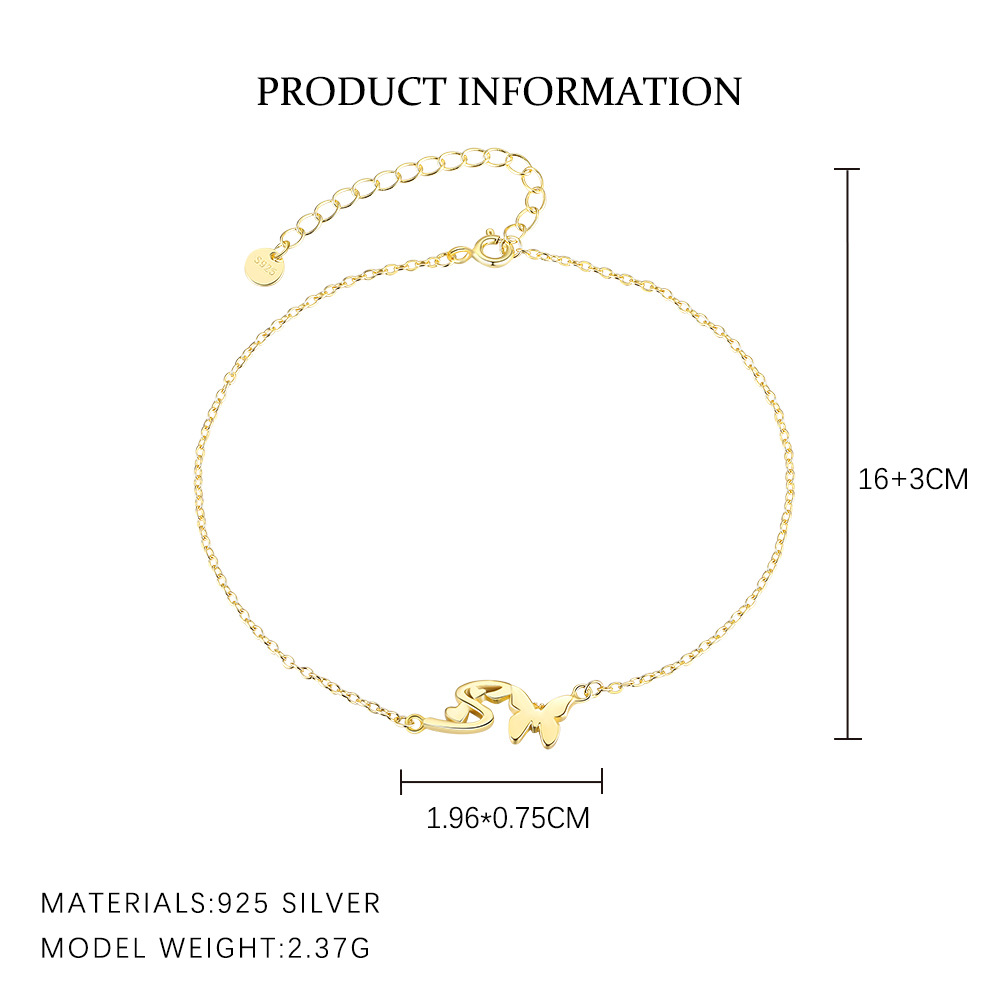 S925 Sterling Silver 26-Letter Bracelet