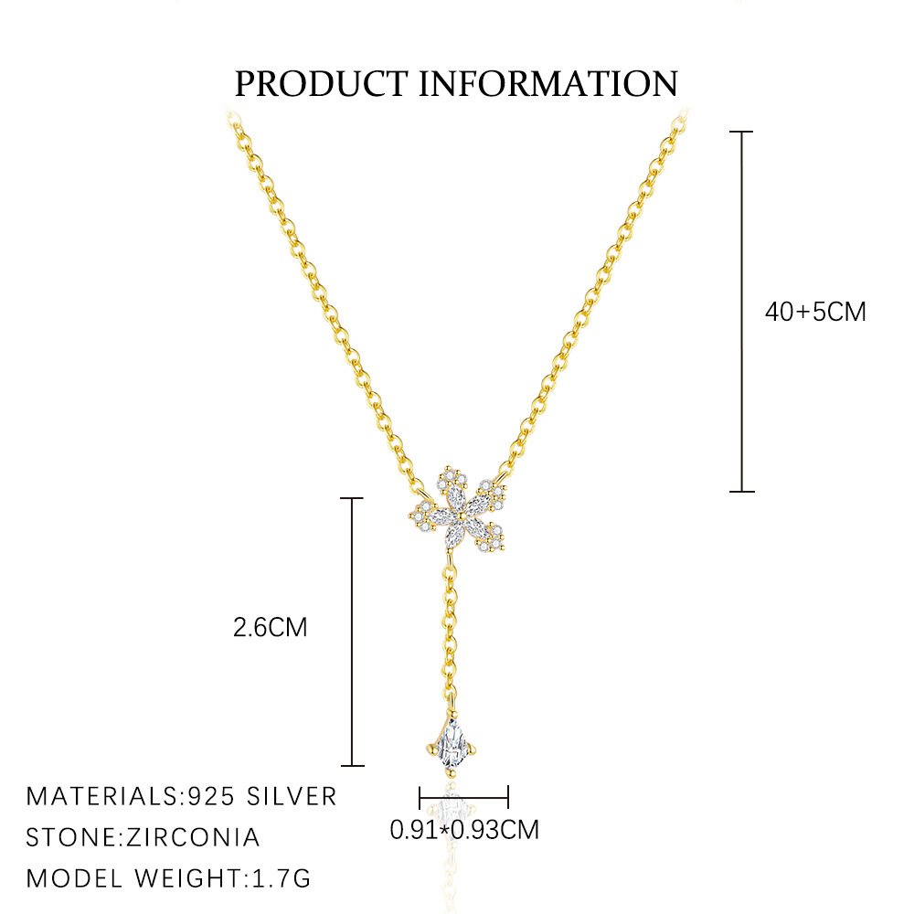 S925 Sterling Silver Sparkling Zircon Necklace