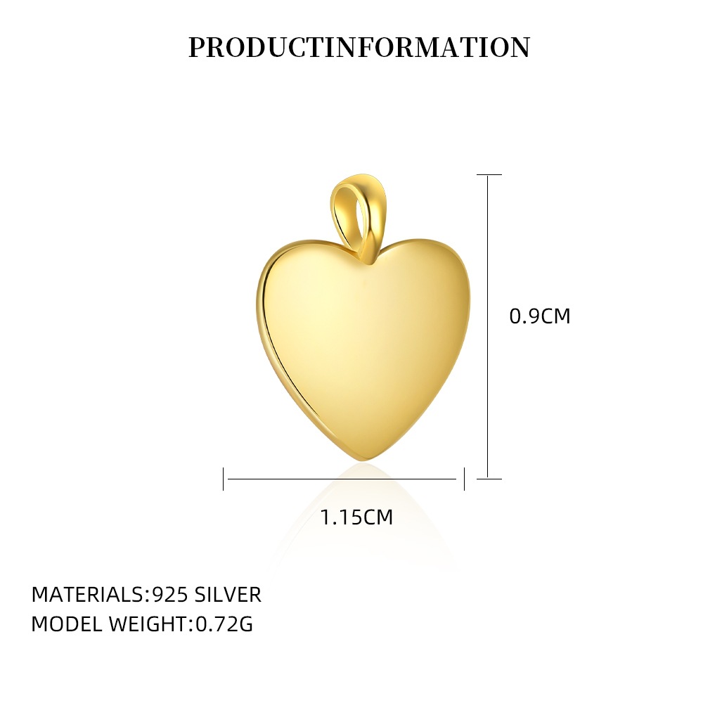 S925 Sterling Silver Heart Pendant