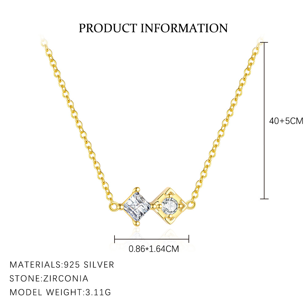 S925 Sterling Silver Zircon Necklace and Bracelet Set
