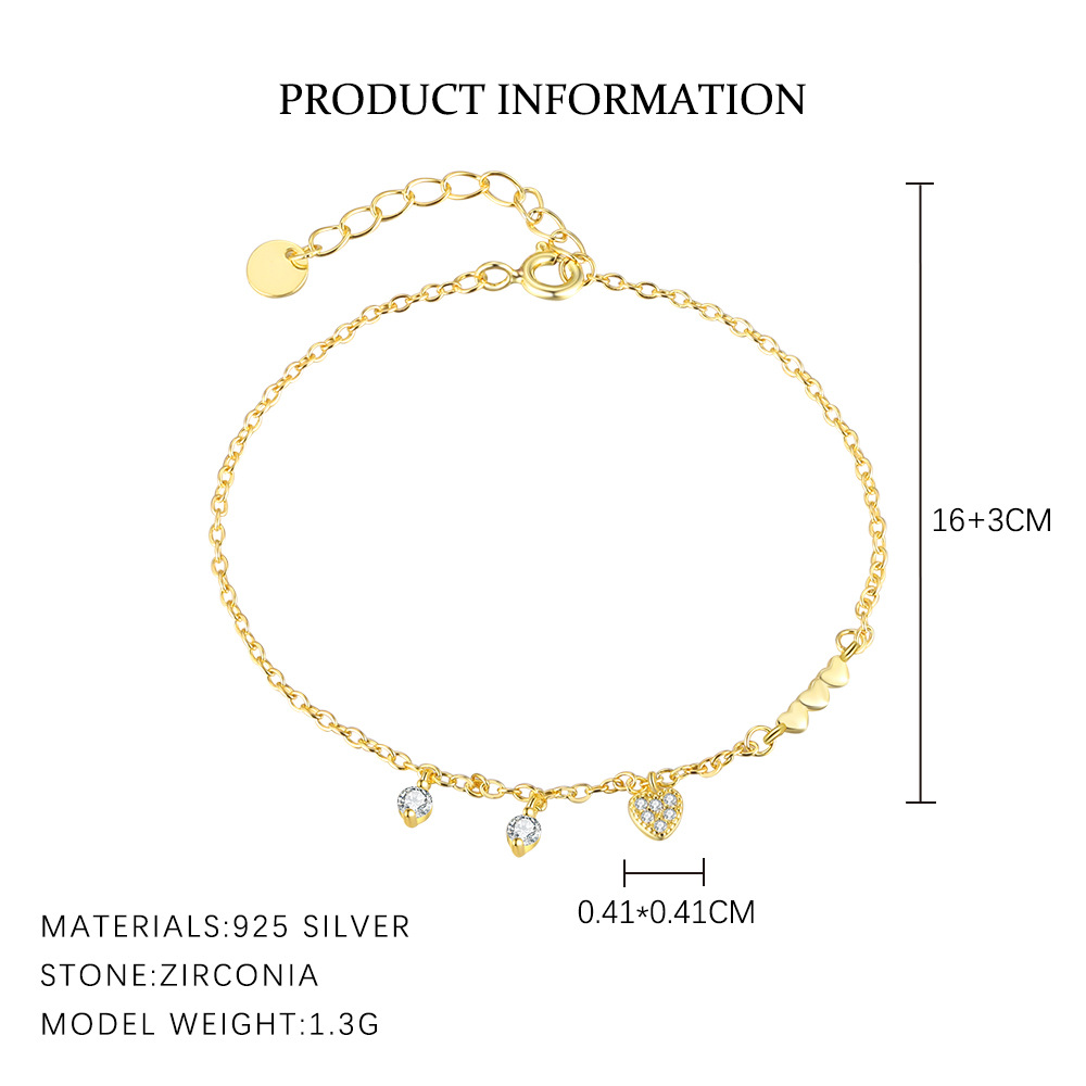 S925 Sterling Silver and Zircon Bracelet