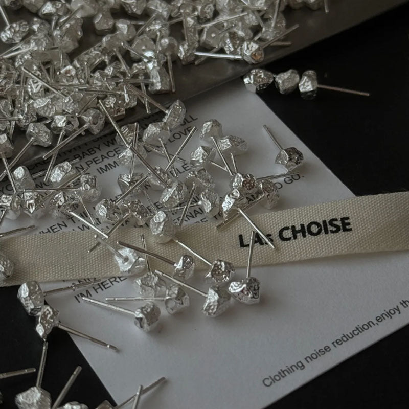 925 sterling silver irregular earrings