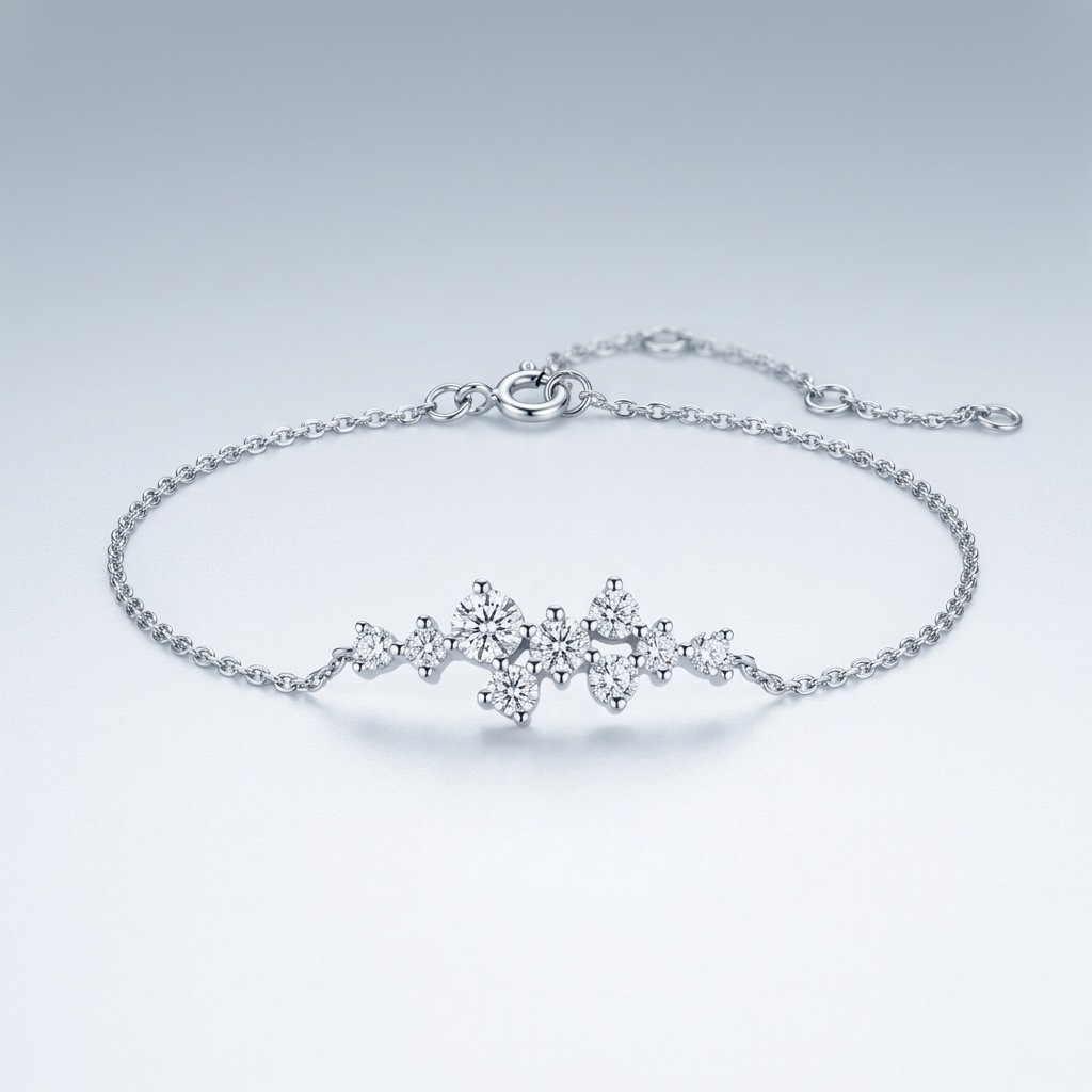 Non-fading S925 silver moissanite bracelet