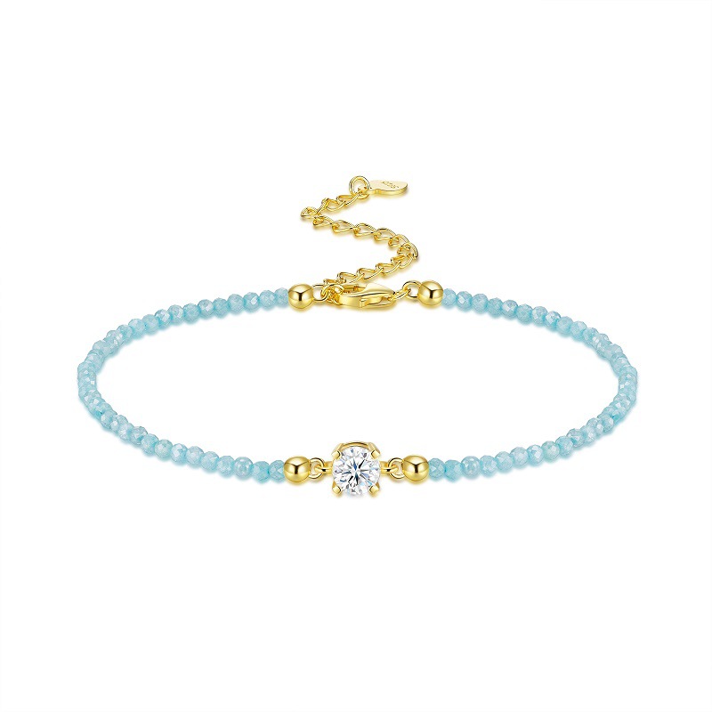 S925 Silver Gold-Plated Moissanite Bracelet (Non-Fading)