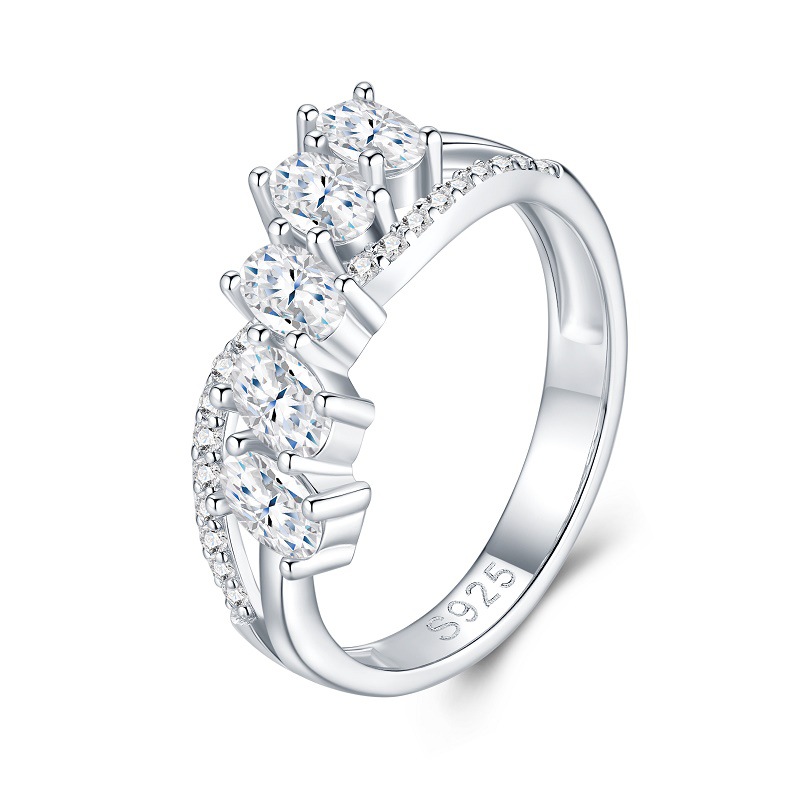 S925 Sterling Silver Moissanite Eternity Band