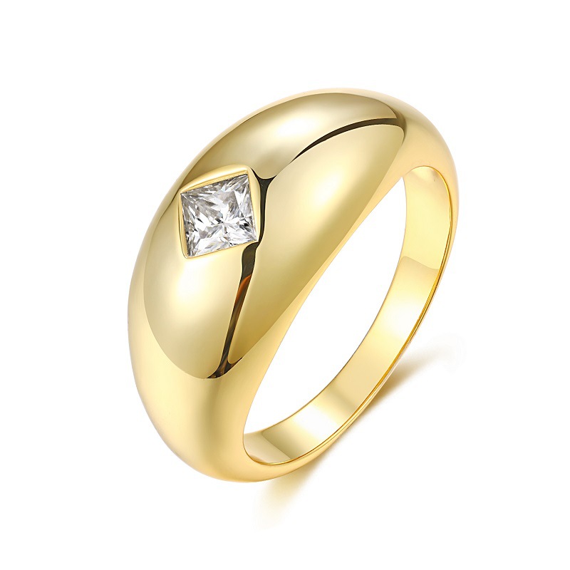S925 Silver Gold-Plated Moissanite Ring