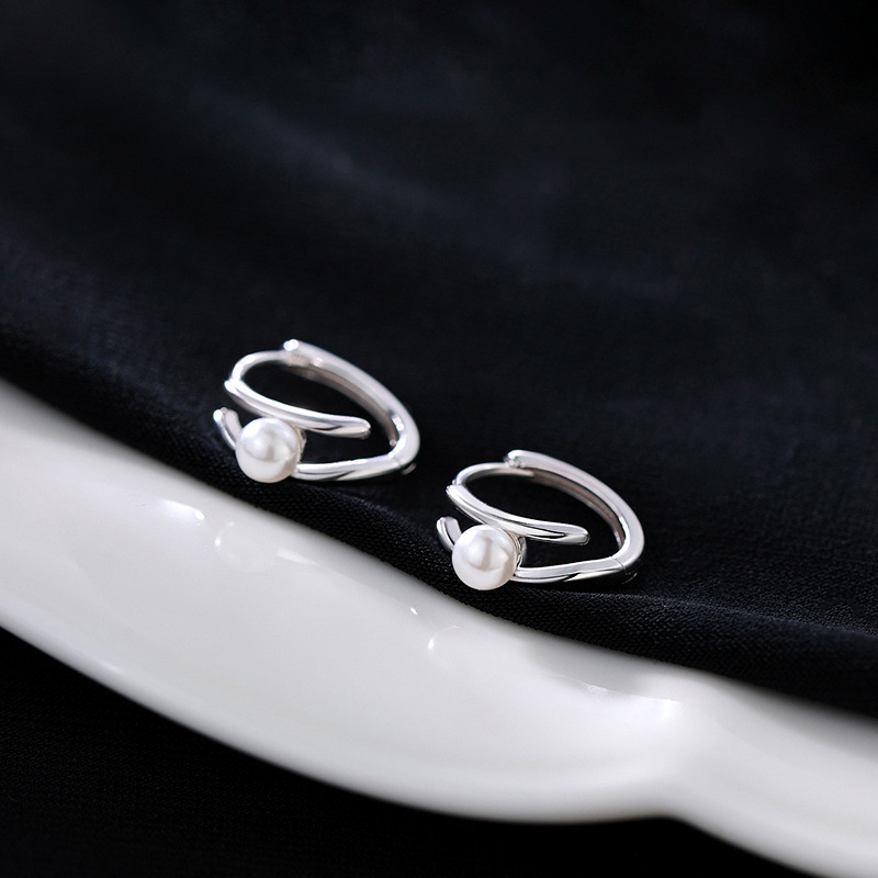 925 sterling silver ear buckle - silvery