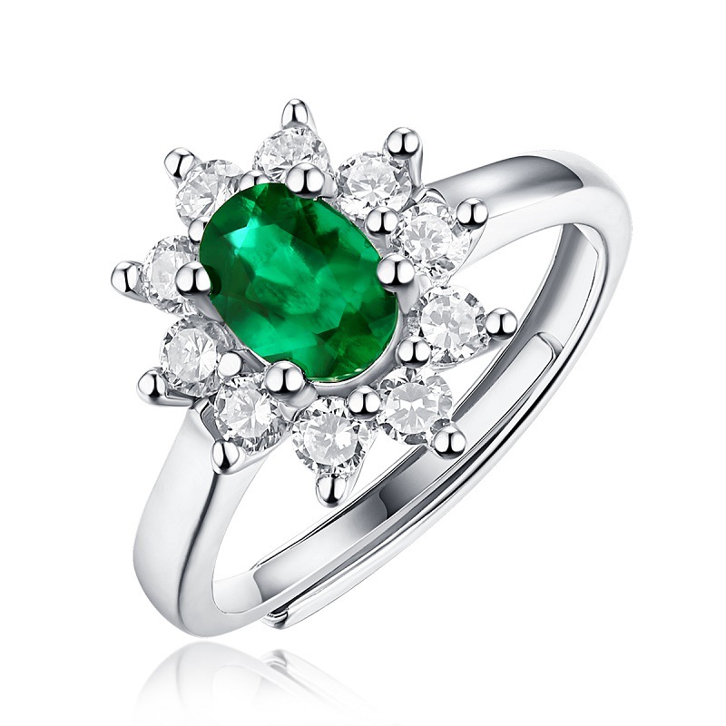 S925 Sterling Silver Adjustable Moissanite Ring
