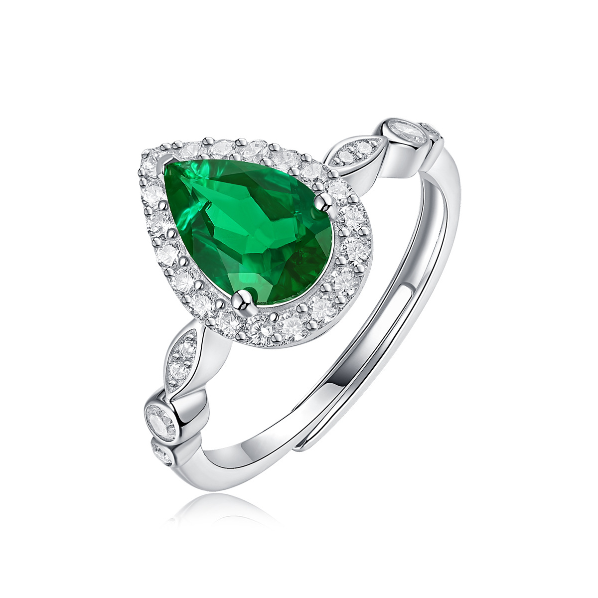 S925 Sterling Silver Adjustable Moissanite Ring