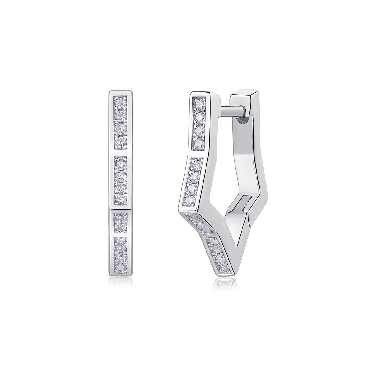 S925 Silver "State of Mind" Moissanite Hoop Earrings