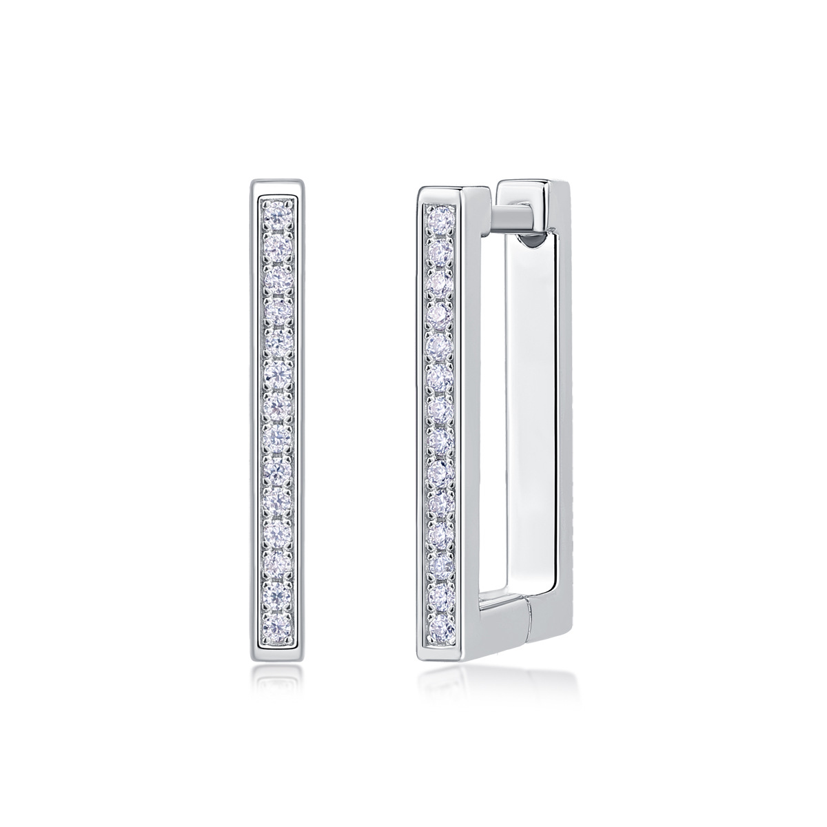 S925 Silver "State of Mind" Moissanite Hoop Earrings