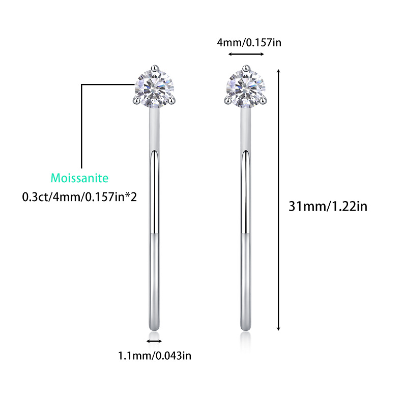 S925 Silver "Graceful Afternoon" Moissanite Earrings