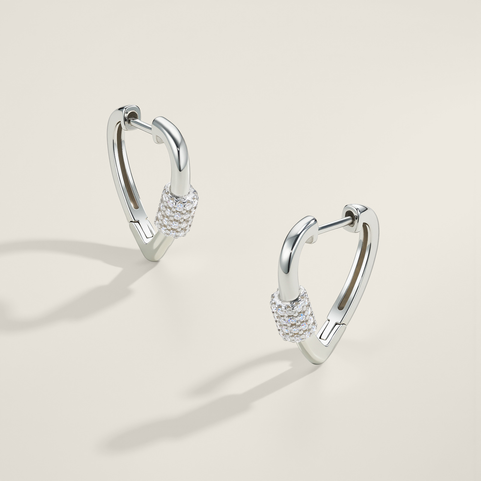 S925 Silver Triangle Moissanite Hoop Earrings