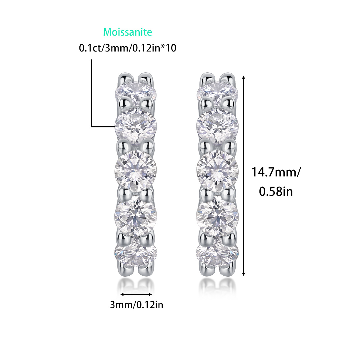 S925 Silver "Dawn" Moissanite Earrings