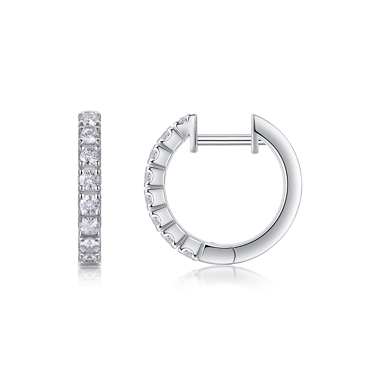 S925 Silver Earrings with Elaborate Moissanite Inlay 