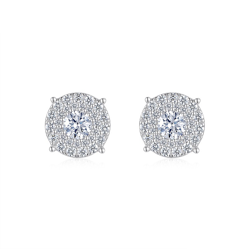 S925 Silver Six-Prong Moissanite Stud Earrings