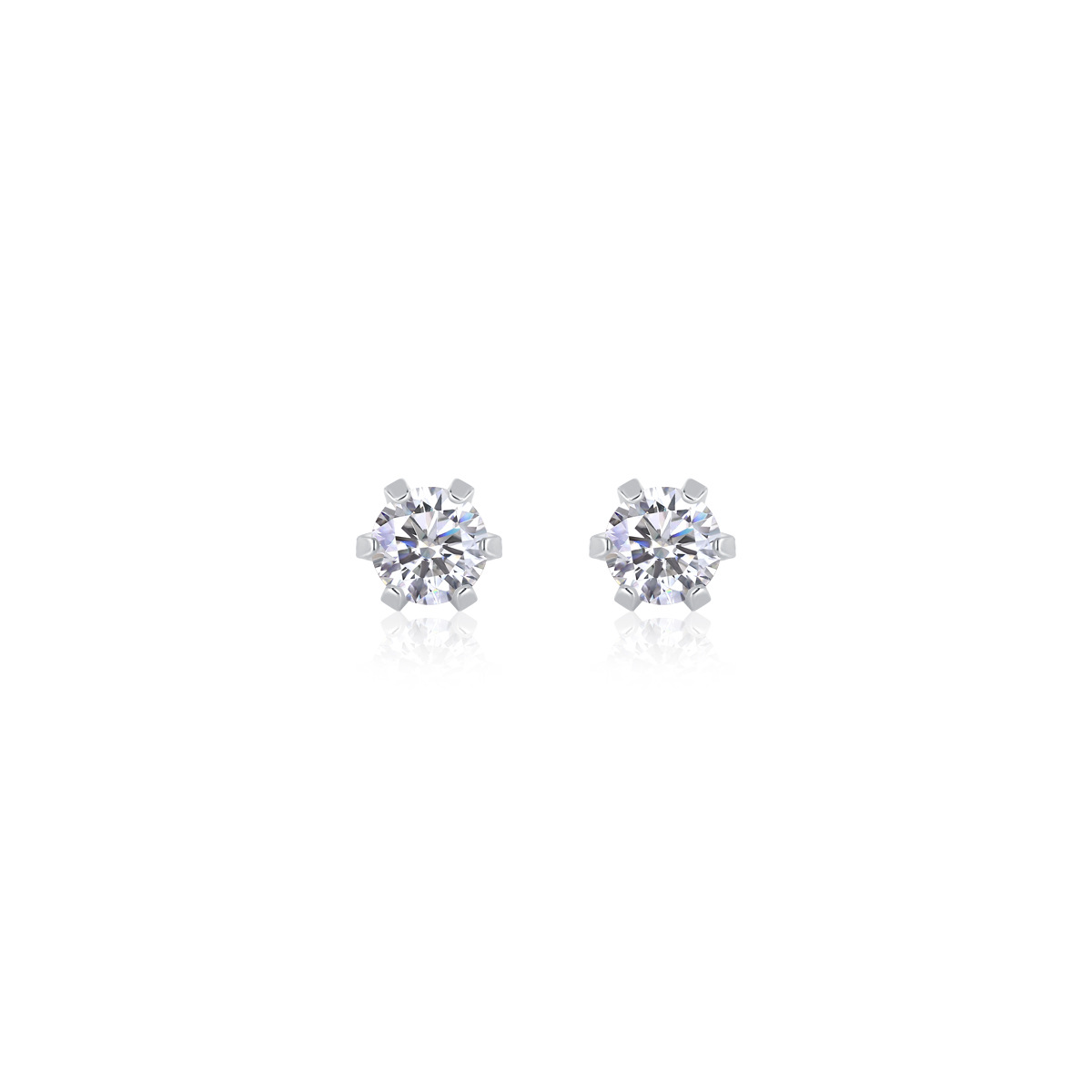 S925 Sterling Silver Round Moissanite Earrings for Sensitive Ears