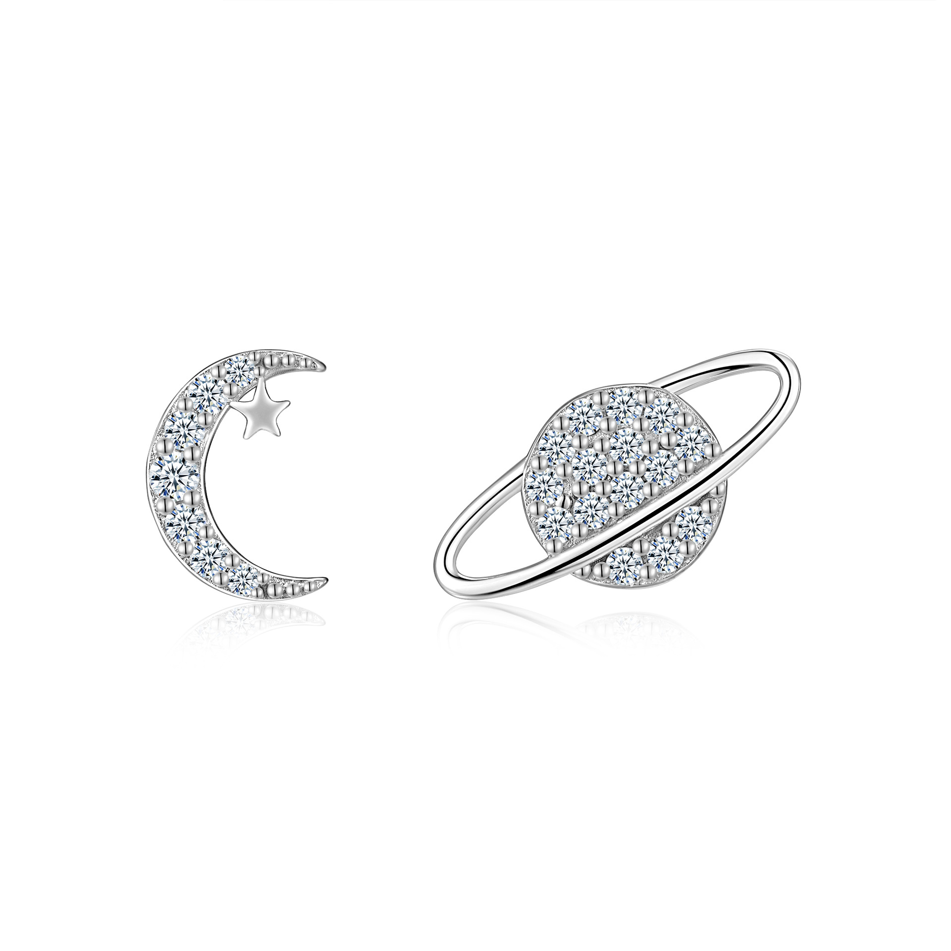 S925 Silver Square Moissanite "Chanel-Style" Stud Earrings