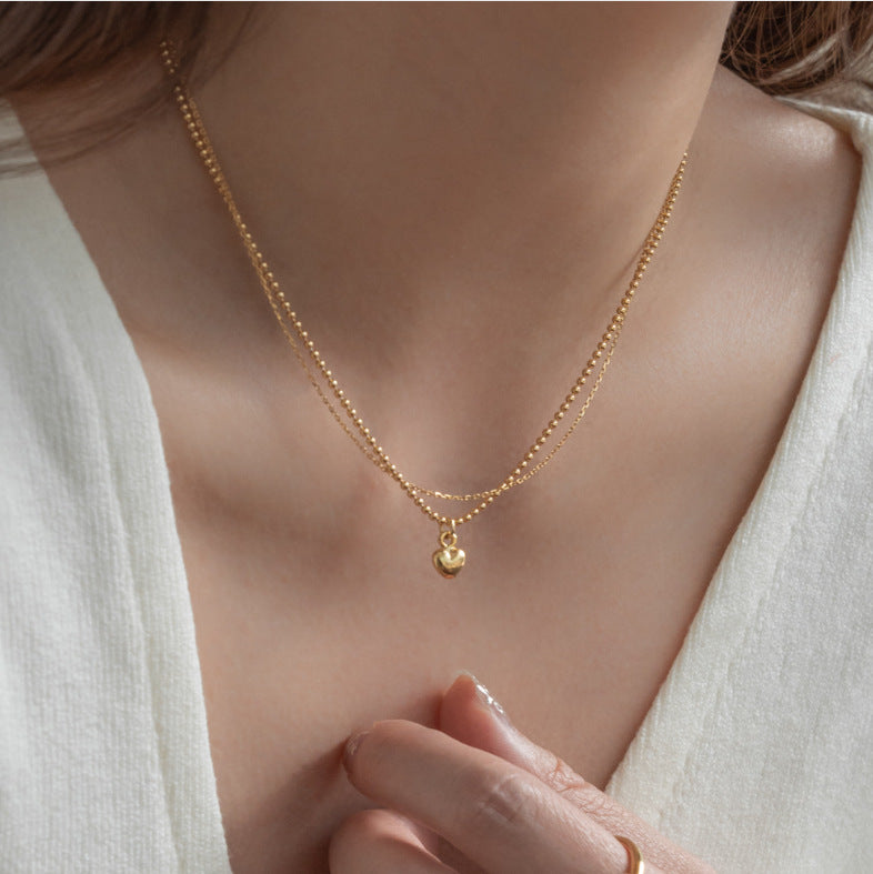 S925 sterling silver double layered necklace