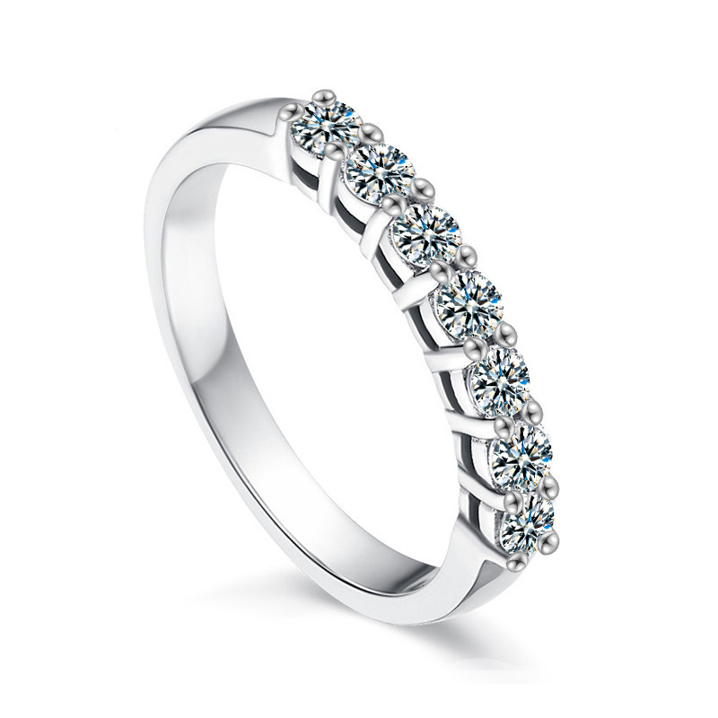 925 Sterling Silver Moissanite Pile Diamond Ring