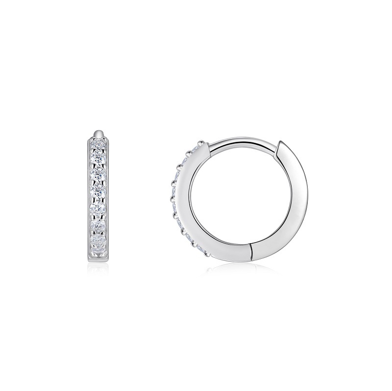 S925 Sterling Silver Sweet & Chic Moissanite Hoop Earrings