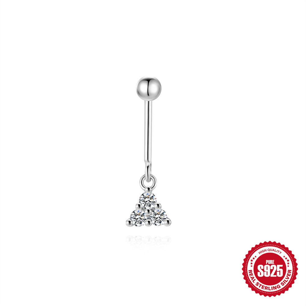 S925 Sterling Silver Bow Moissanite Flat-Back Threaded Cartilage Stud