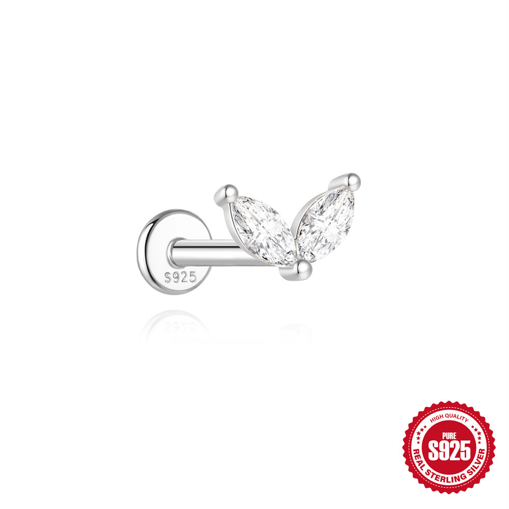 S925 Sterling Silver Moissanite Classic Bezel-Set Round Screw-Back Earrings