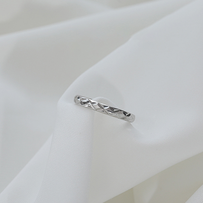 925 sterling silver open-end ring - silvery