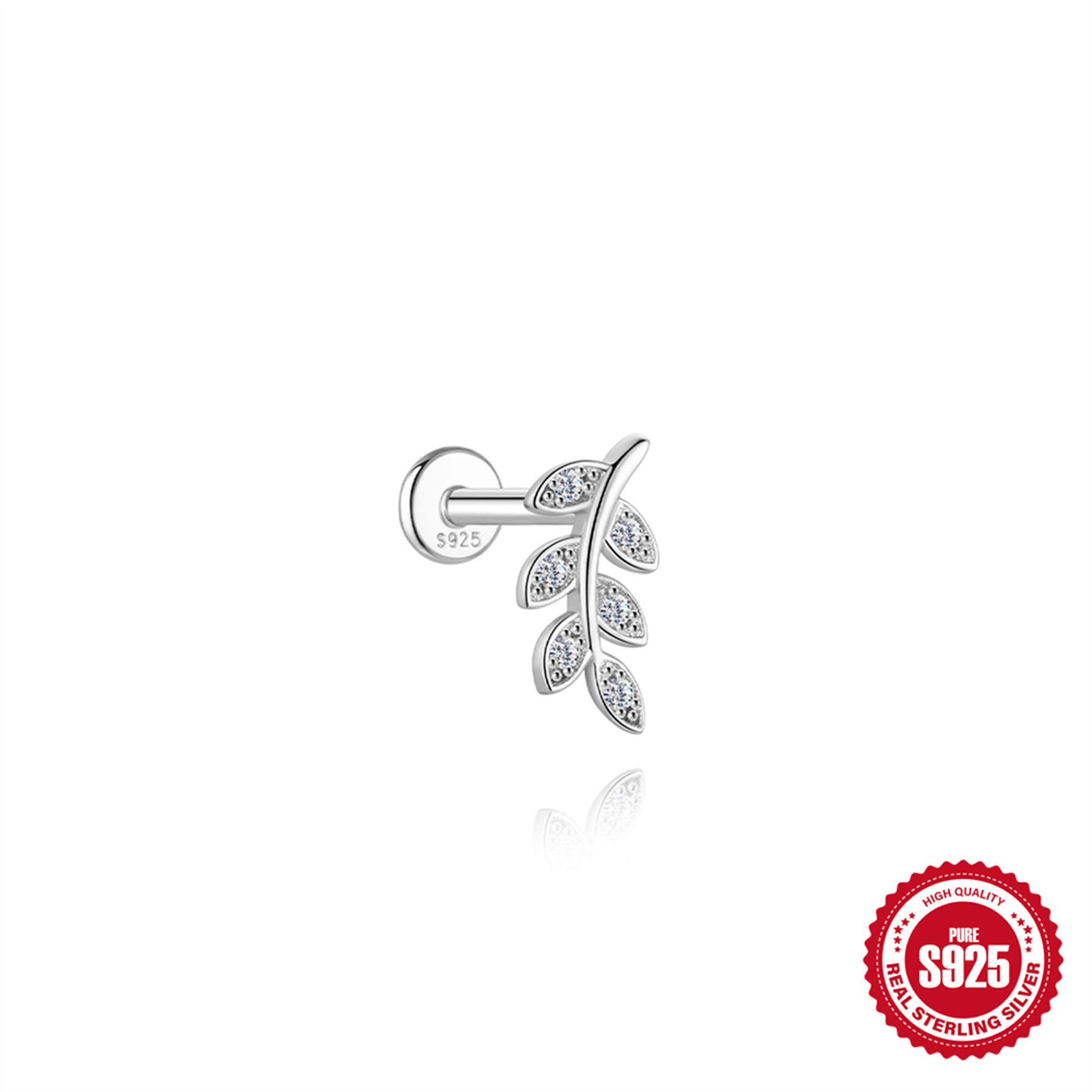 S925 Sterling Silver Moissanite Ear Stud: Starburst, Heart, Pentagram, Butterfly, and Eye Designs